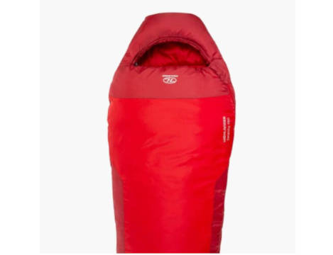 Closed red sleeping bag