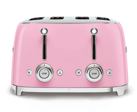 Side view of Smeg TSF03PKUK toaster
