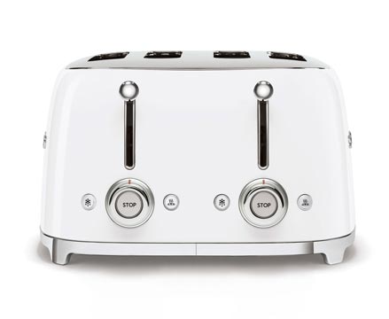 Side view of Smeg TSF03WHUK toaster