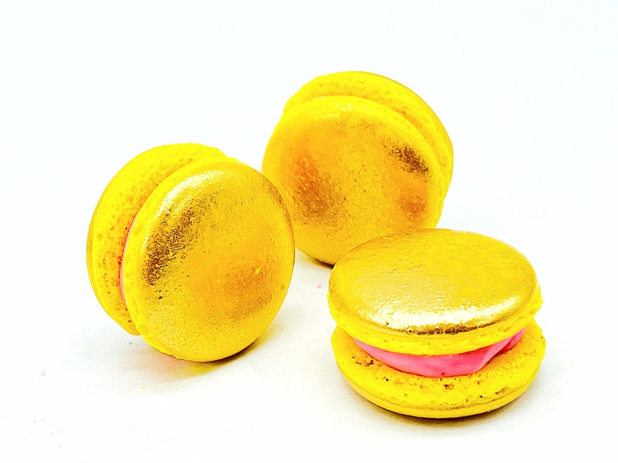 Luxe Mac | Gold Raspberry French Macaron | Available in 6, 12 and 24 Pack