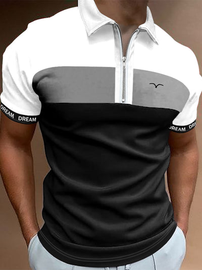 Manfinity Hypemode Men Cotton Letter Graphic Polo Shirt