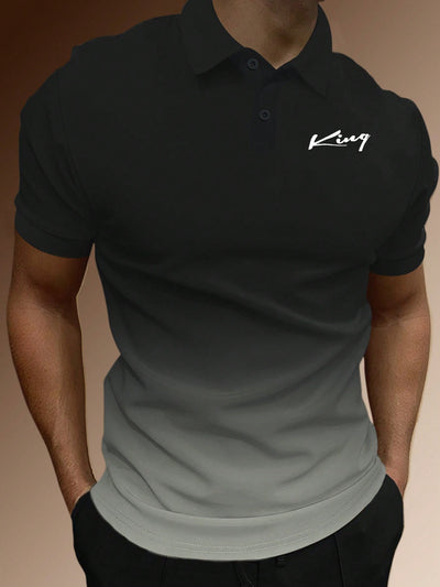 Manfinity Hypemode Men Cotton Letter Graphic Polo Shirt