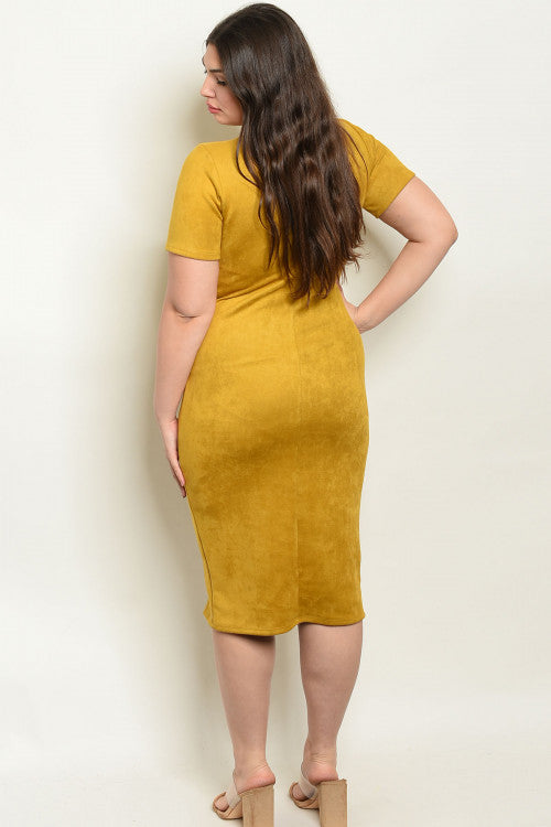 yellow suede dress