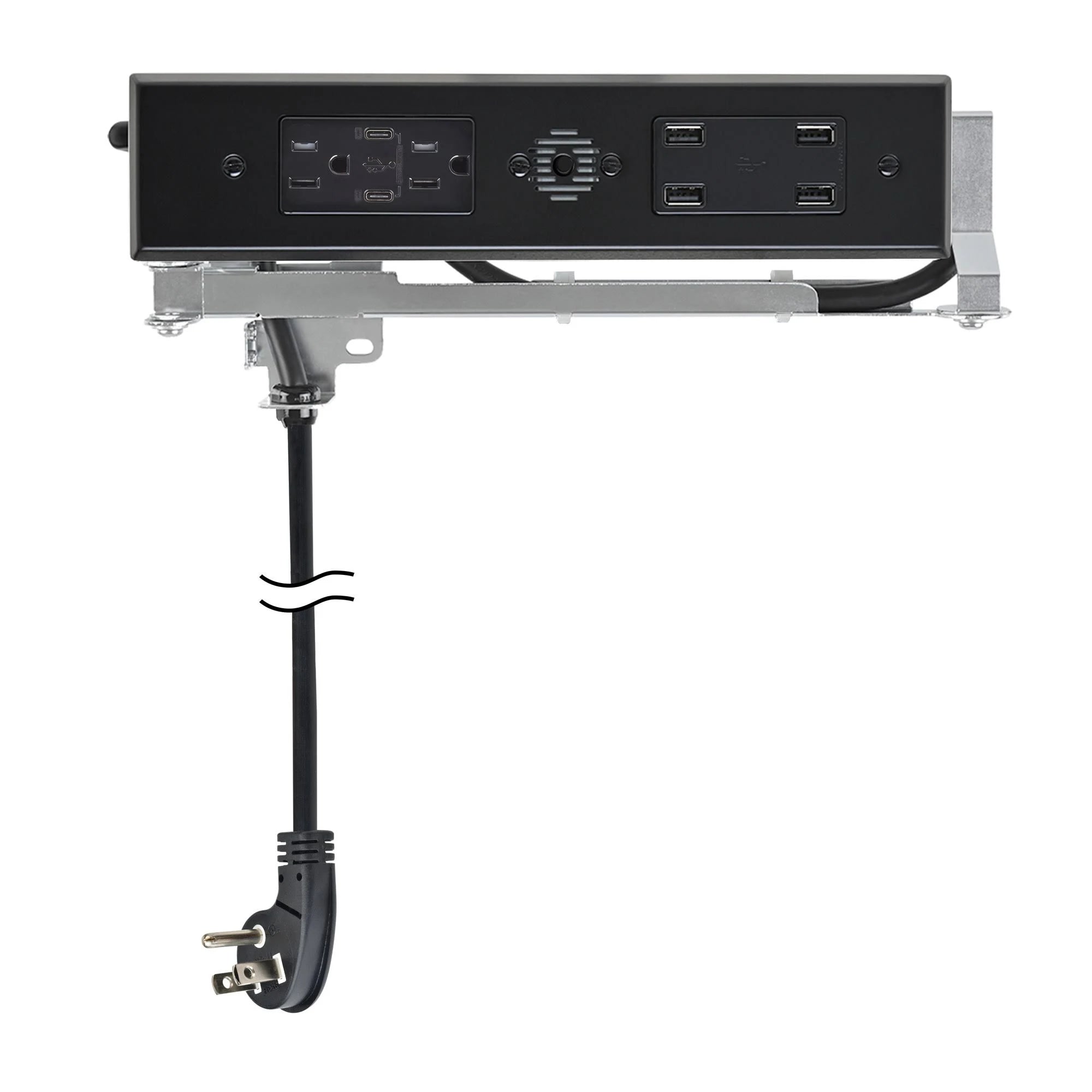 Docking Drawer Blade Duo In-Drawer Outlet with 2 15-Amp AC Outlets, 2 USB-C PD and 4 USB-A Ports, Black