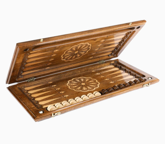 Backgammon une pièce en hêtre de 60 cm