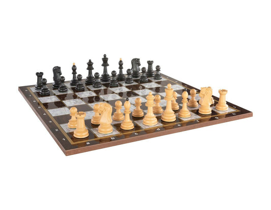 19.6 Inch Chess set Dubrovnik Pearl Black
