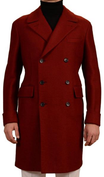 Red DB Polo Overcoat by Belvest