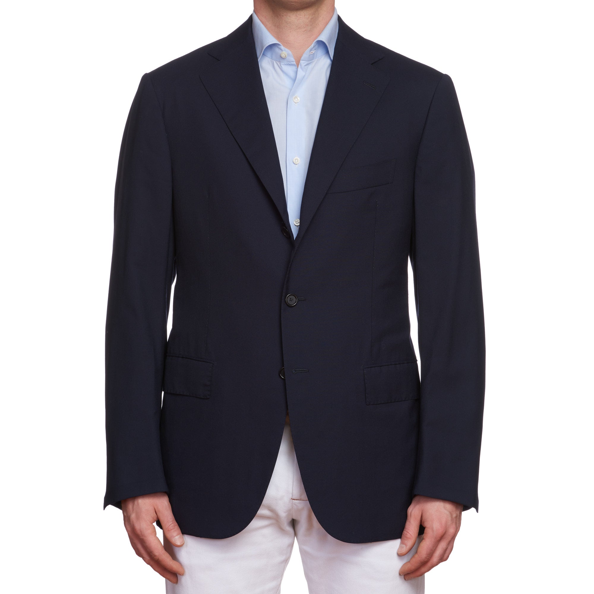 CESARE ATTOLINI Handmade Navy Blue Cashmere-Wool Super 150's Jacket EU ...