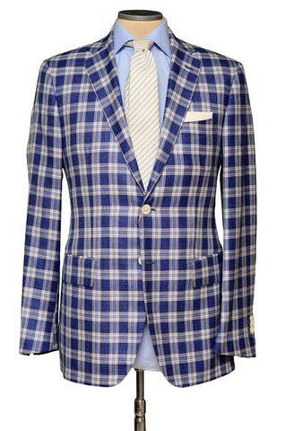 Sartoria Partenopea plaid linen jacket