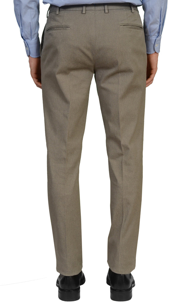 INCOTEX (Slowear) Gray Cotton Twill Stretch Flat Front Slim Fit Pants ...