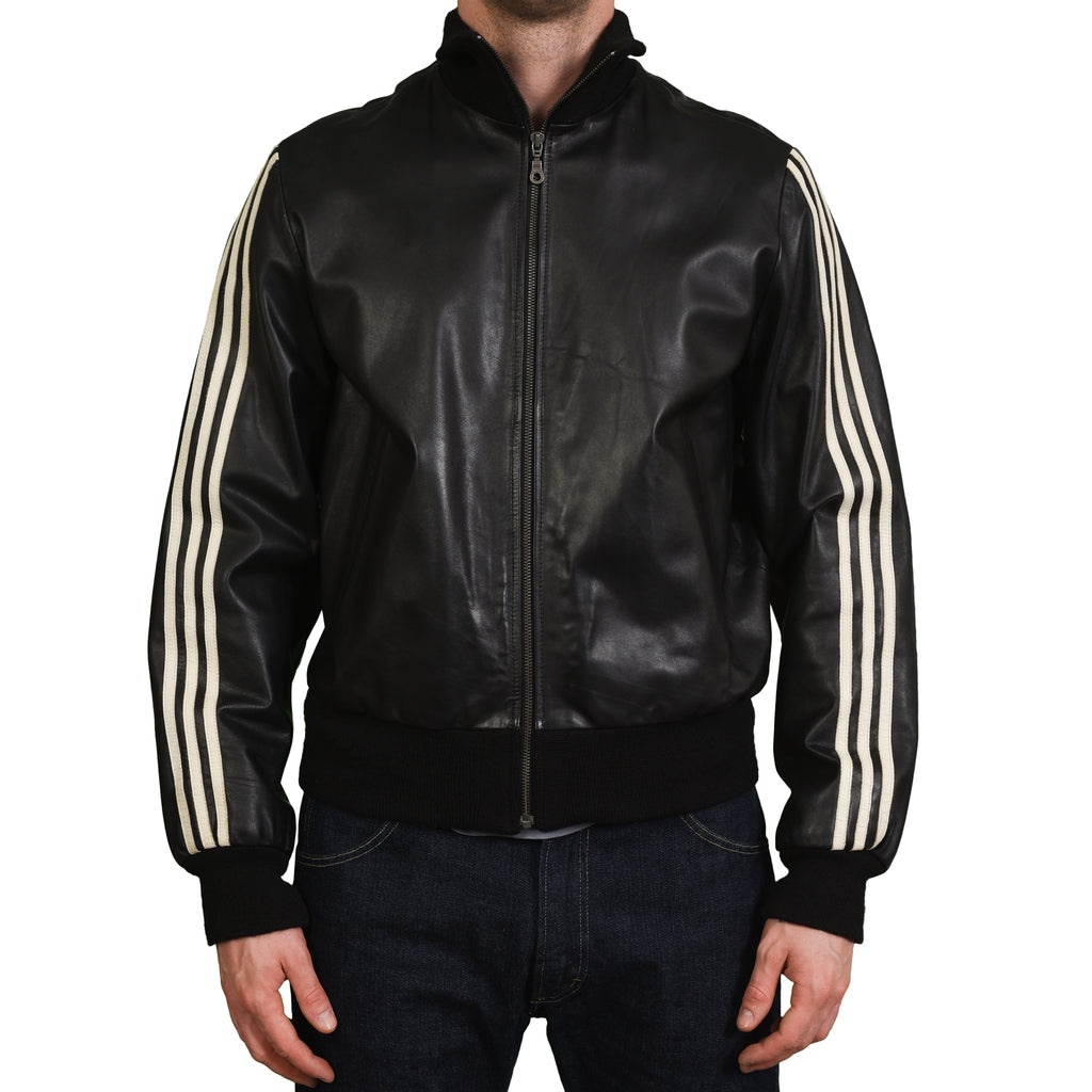 adidas black leather jacket
