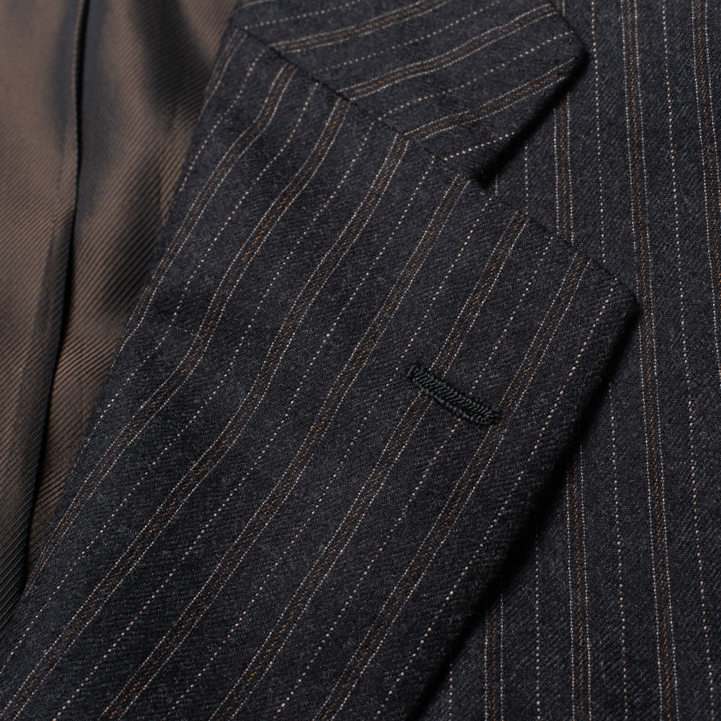 CESARE ATTOLINI Napoli Handmade Gray Striped Wool Suit EU 48 NEW US 38 ...