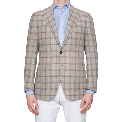 Sartoria CESARE ATTOLINI Napoli Handmade Brown Windowpane Wool-Angora ...