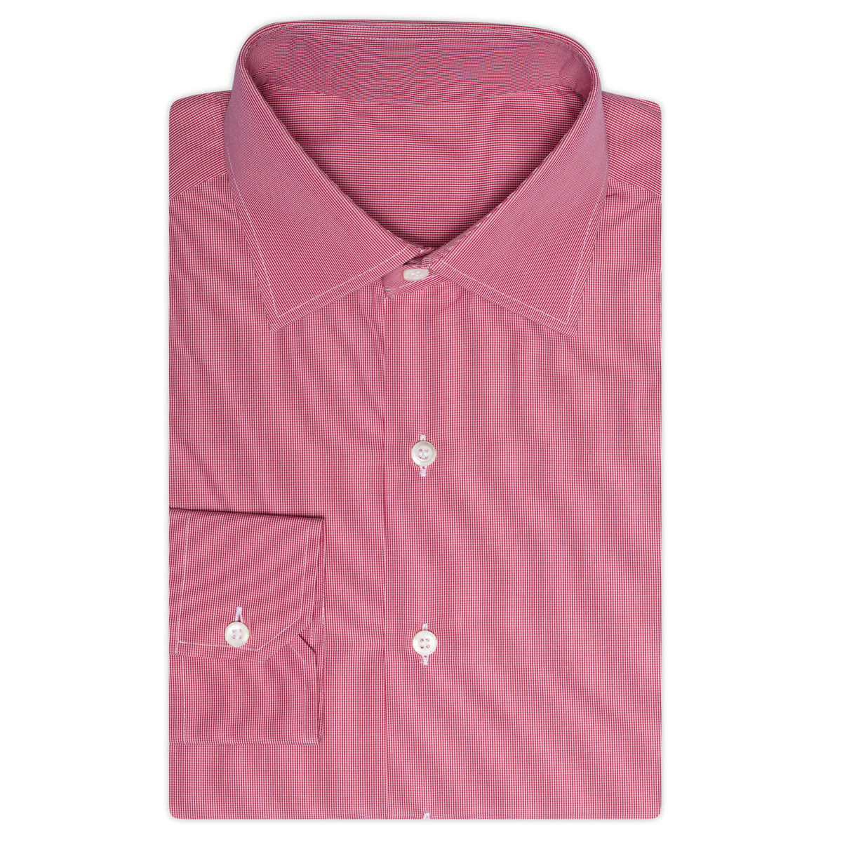 BESPOKE ATHENS Handmade Red Patterned Cotton Dress Shirt EU 41 NEW US ...