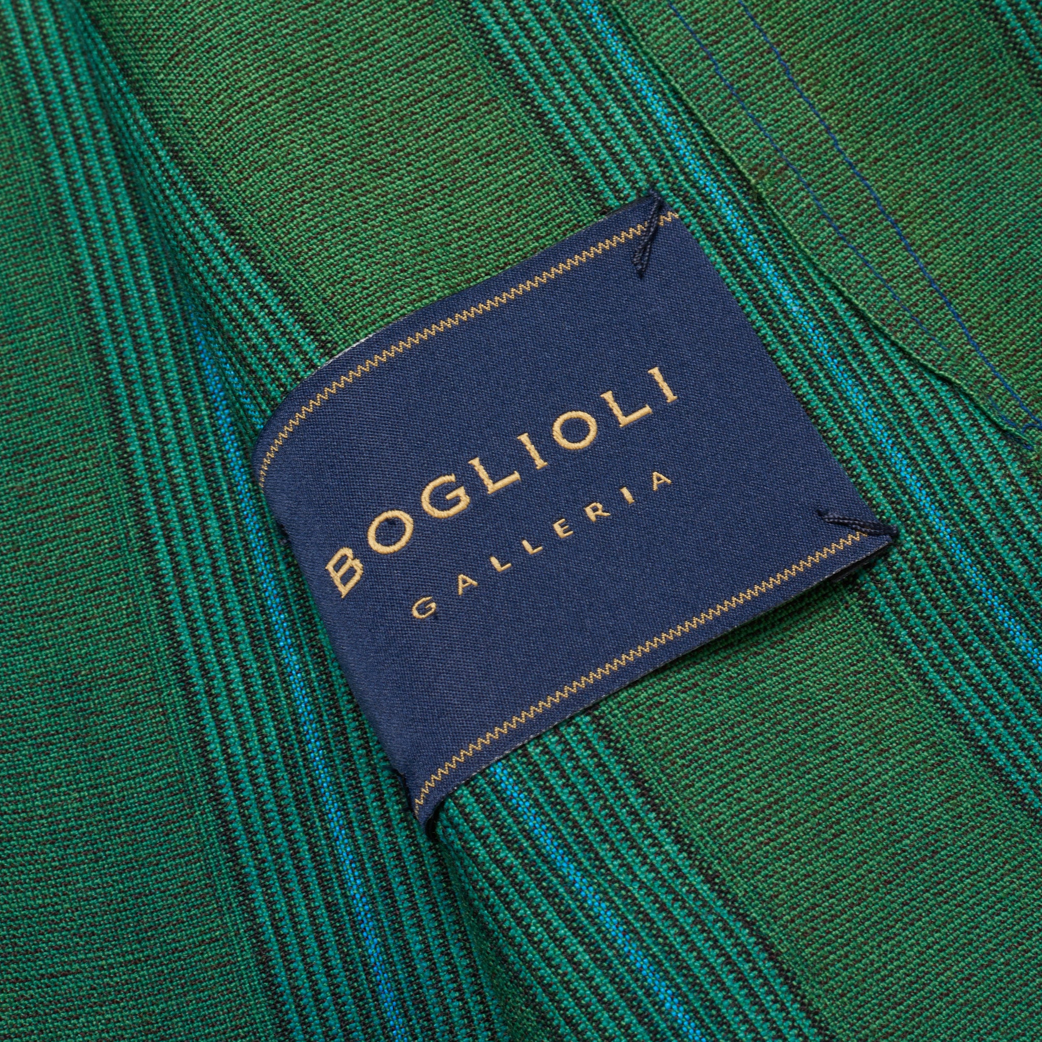 BOGLIOLI Galleria Green Striped Wool-Silk-Linen Unconstructed Jacket 50 NEW 40