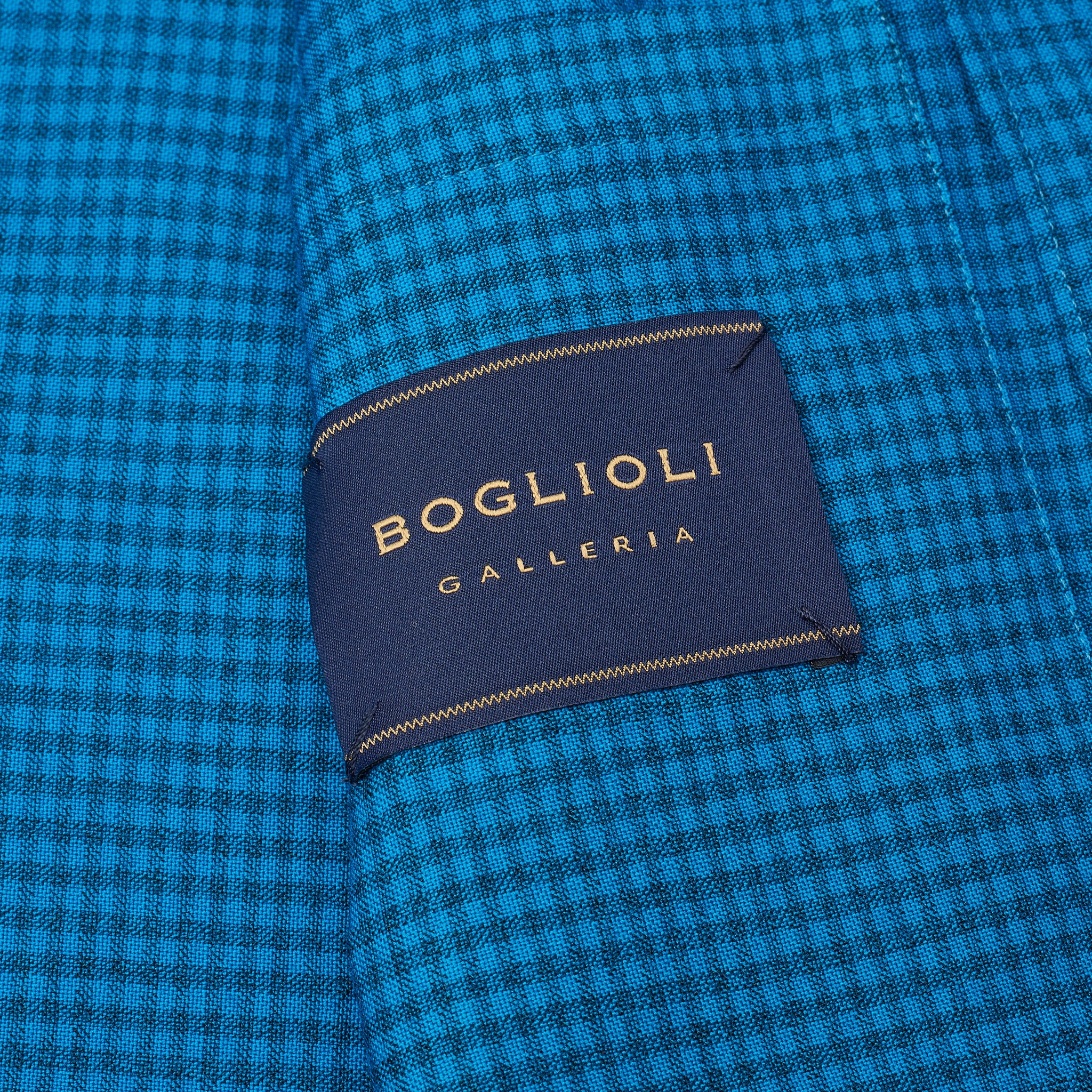 BOGLIOLI Galleria "72" Blue Plaid Wool Unconstructed Jacket EU 48 NEW US 38