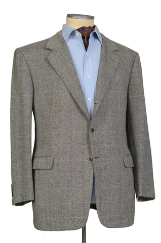 Sartoria PARTENOPEA Hand Made Brown Plaid Wool Jacket Sports Coat 50 ...