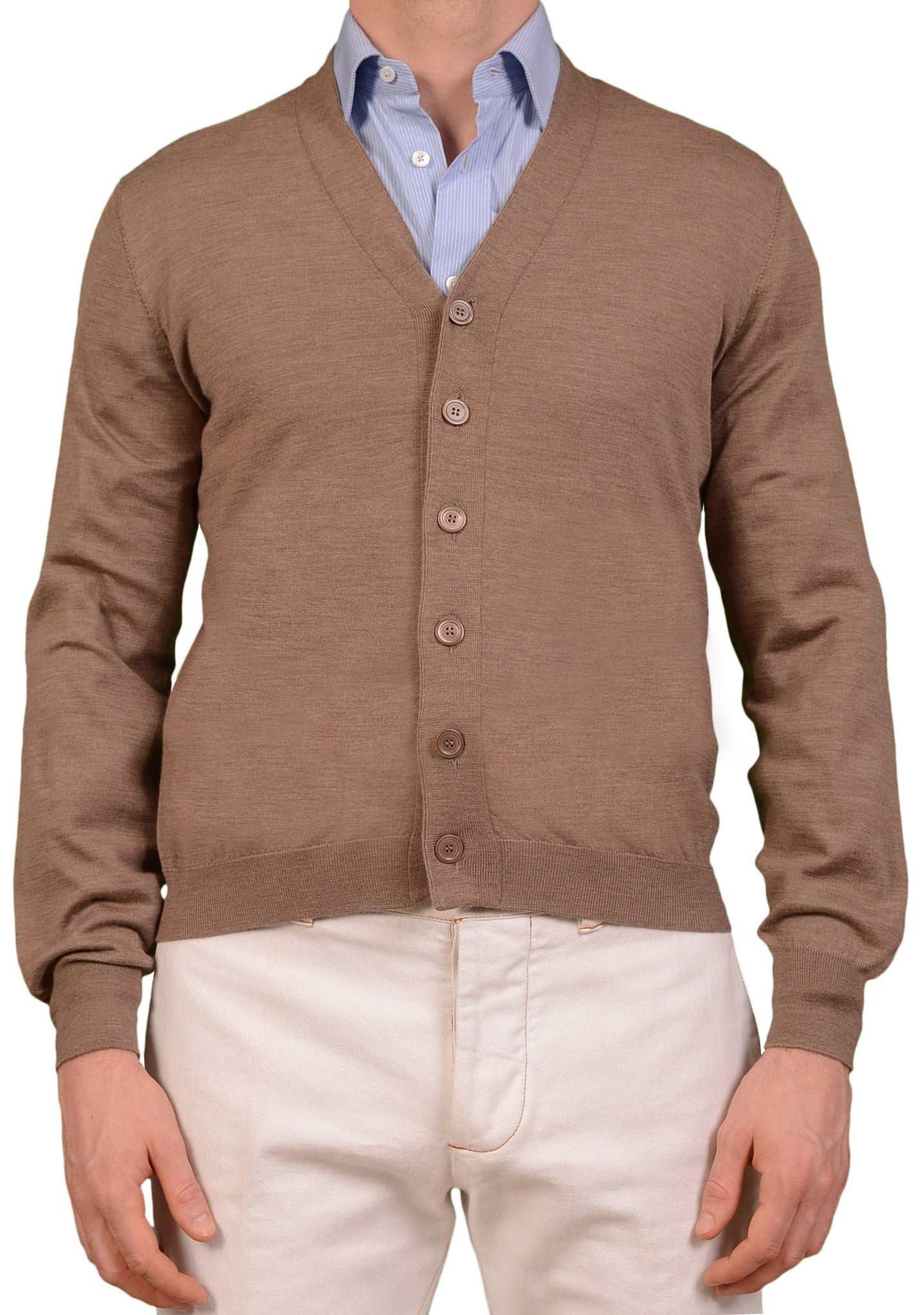 BRUNELLO CUCINELLI Beige Wool Cashmere Cardigan Sweater NEW XXL ...