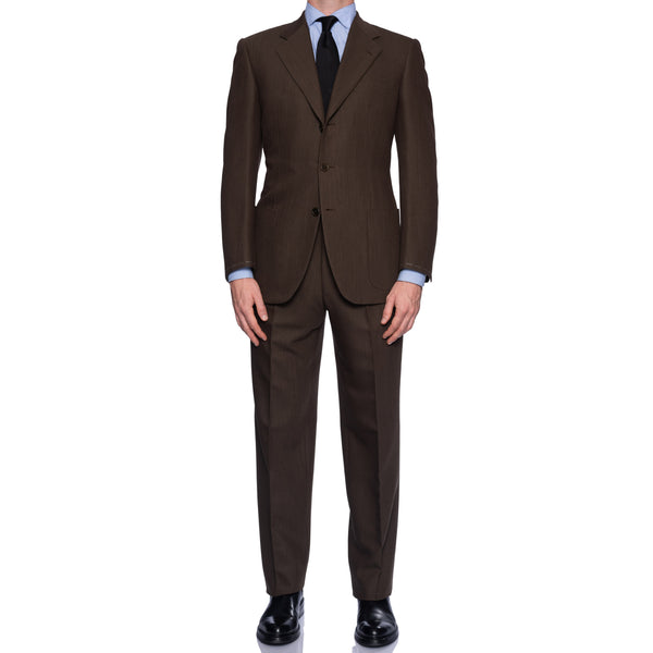 CASTANGIA 1850 Brown Wool Twill 3 Button Suit NEW – SARTORIALE