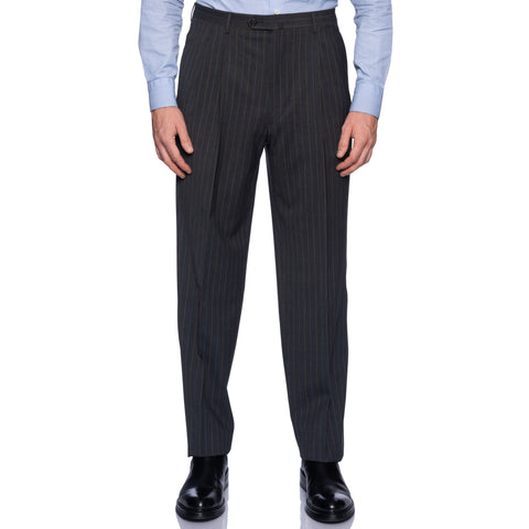 CASTANGIA 1850 Gray Striped Double Breasted Business Suit EU 50 NEW US ...