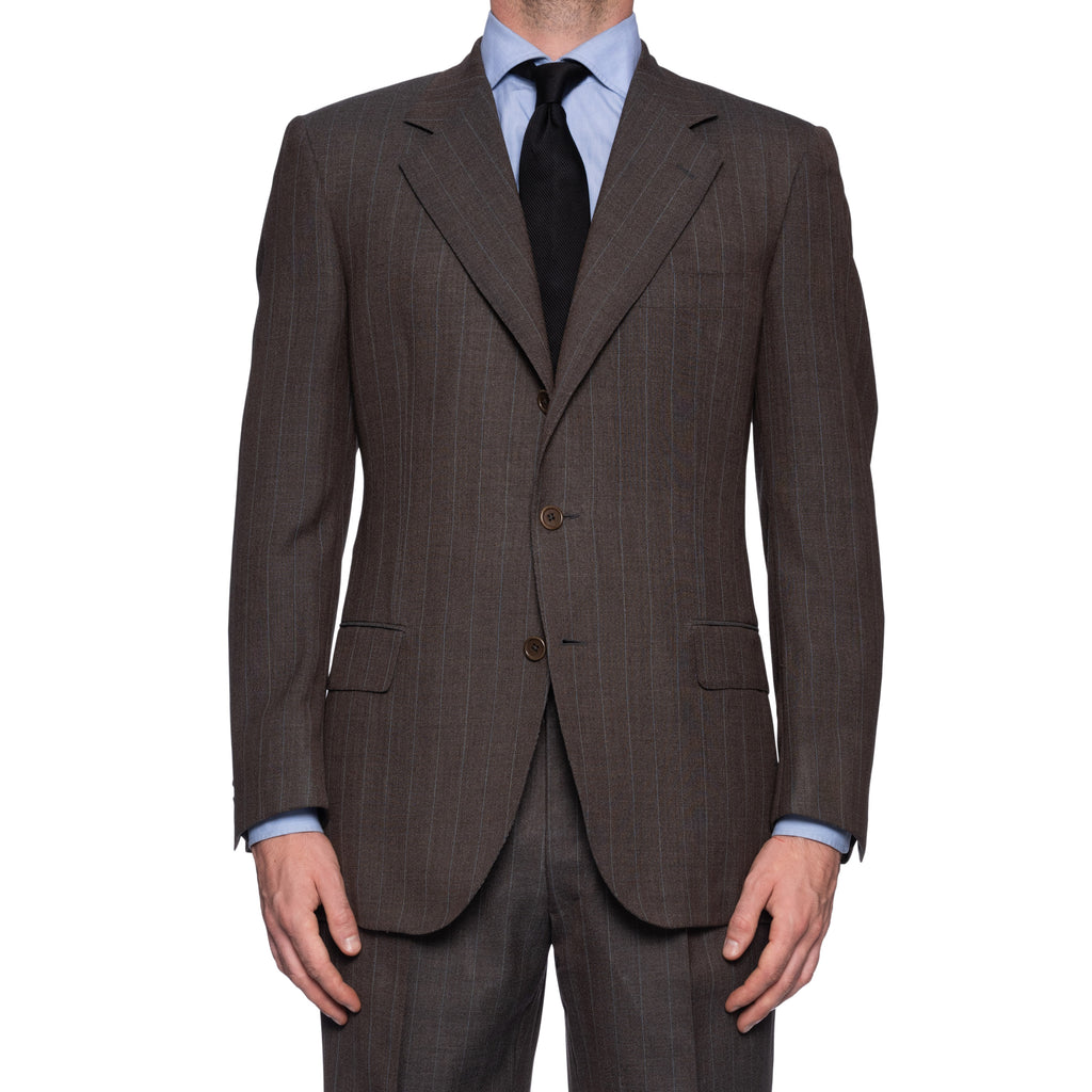 CASTANGIA 1850 Gray Striped Wool-Mohair Business Suit US 40 NEW EU 50 ...
