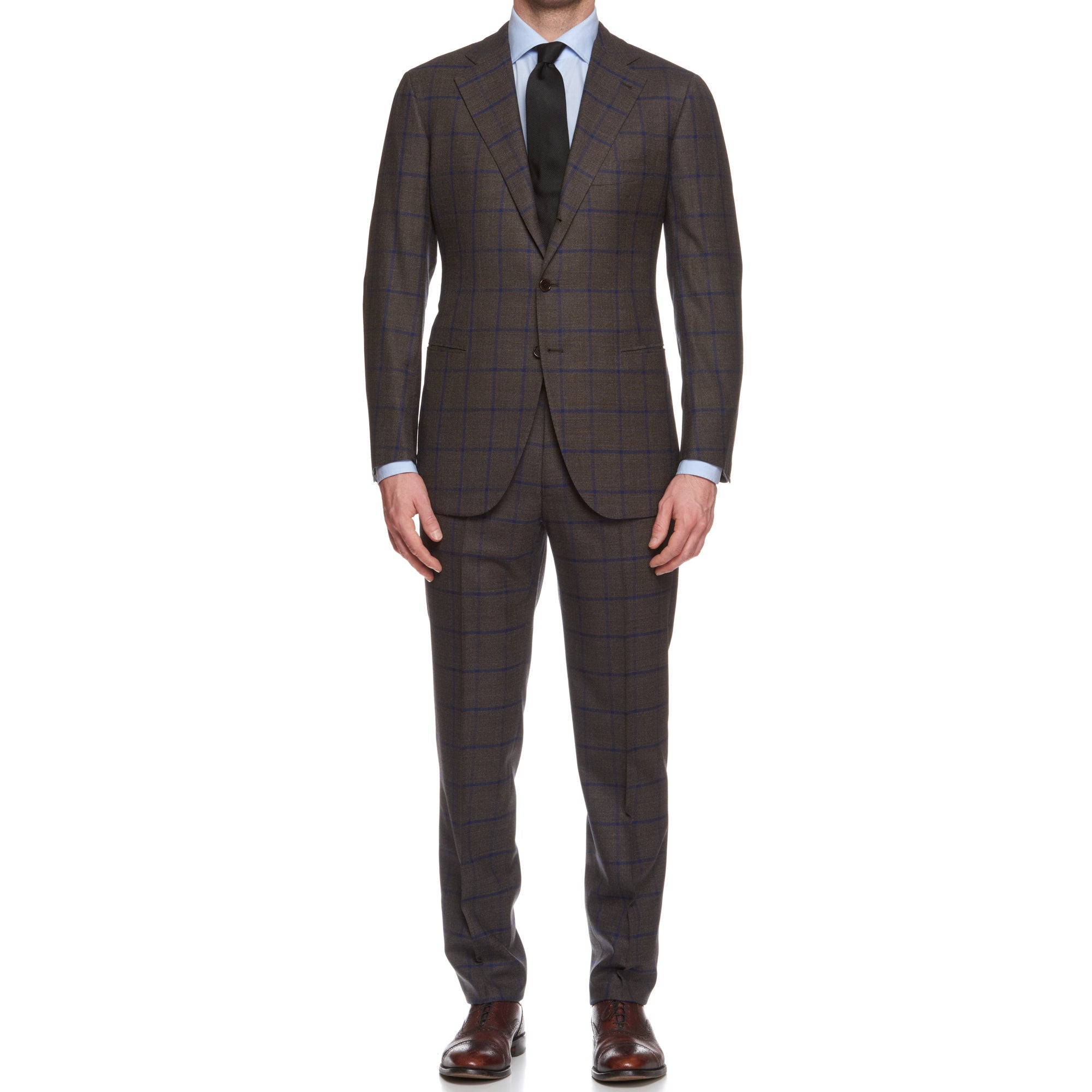 CESARE ATTOLINI Napoli Handmade Brown Plaid Wool Suit NEW – SARTORIALE