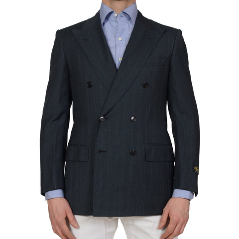 D'AVENZA for DAMIANI Handmade Navy Blue Wool Jacket Sport Coat EU 54 N ...