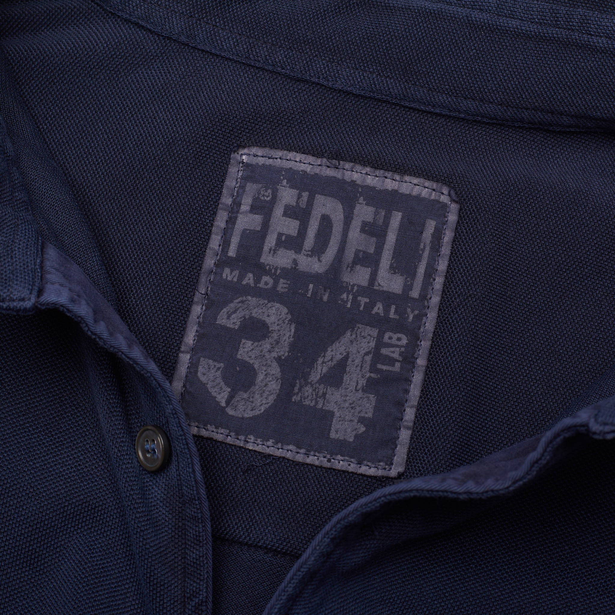FEDELI 34 LAB "Player" Solid Navy Blue Cotton Pique Polo Shirt EU 56 NEW US 2XL