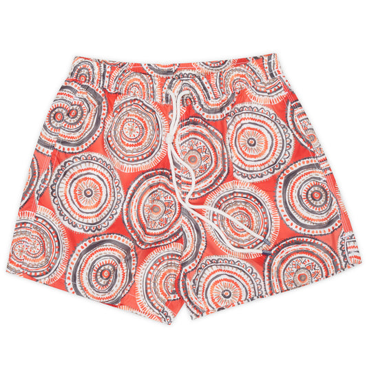 Swim shorts with floral Paisley motif pink