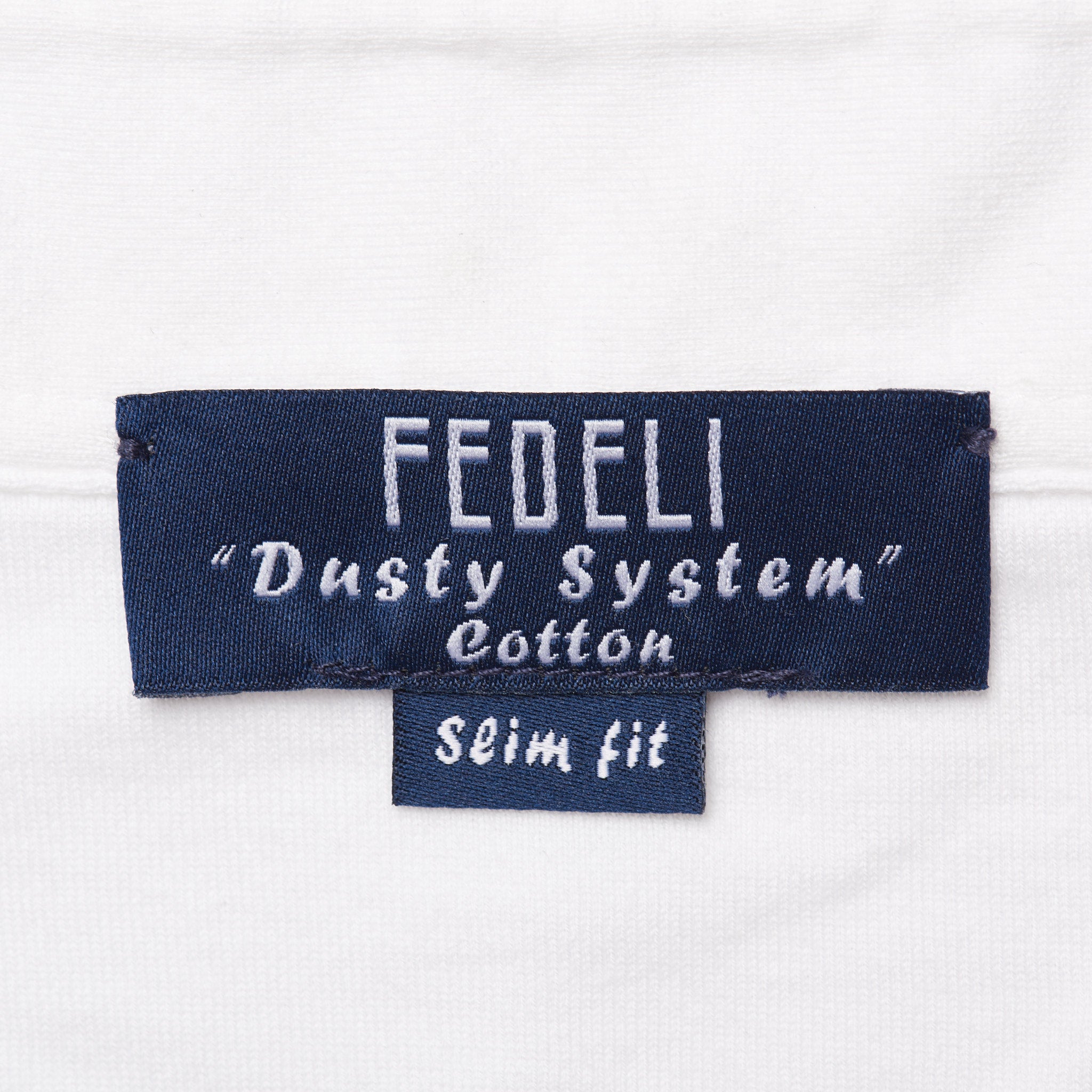 FEDELI Solid White Dusty System Cotton Long Sleeve Polo Shirt NEW Slim Fit