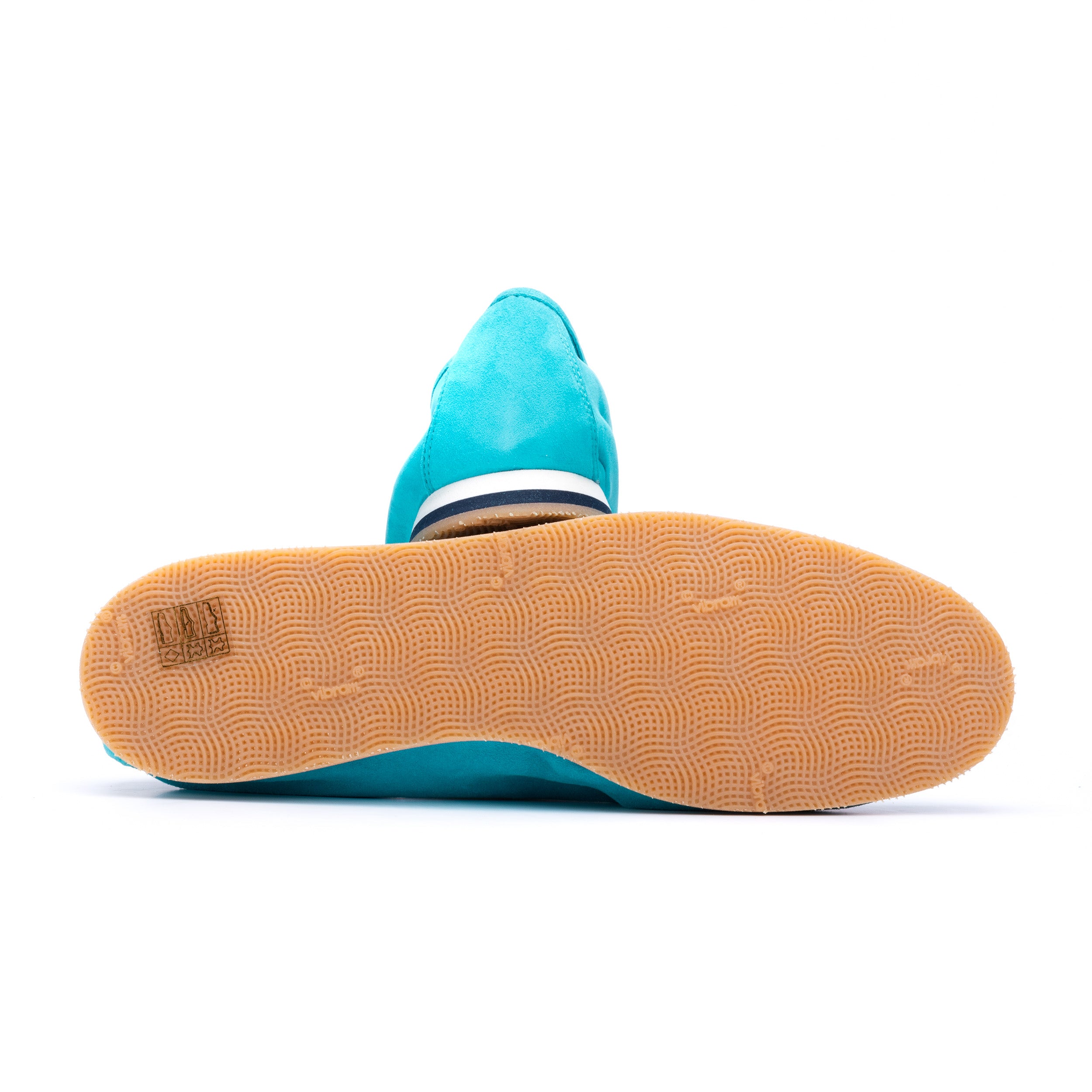 "Capri" Turquoise Suede Penny Loafer Shoes Vibram Sole EU – SARTORIALE