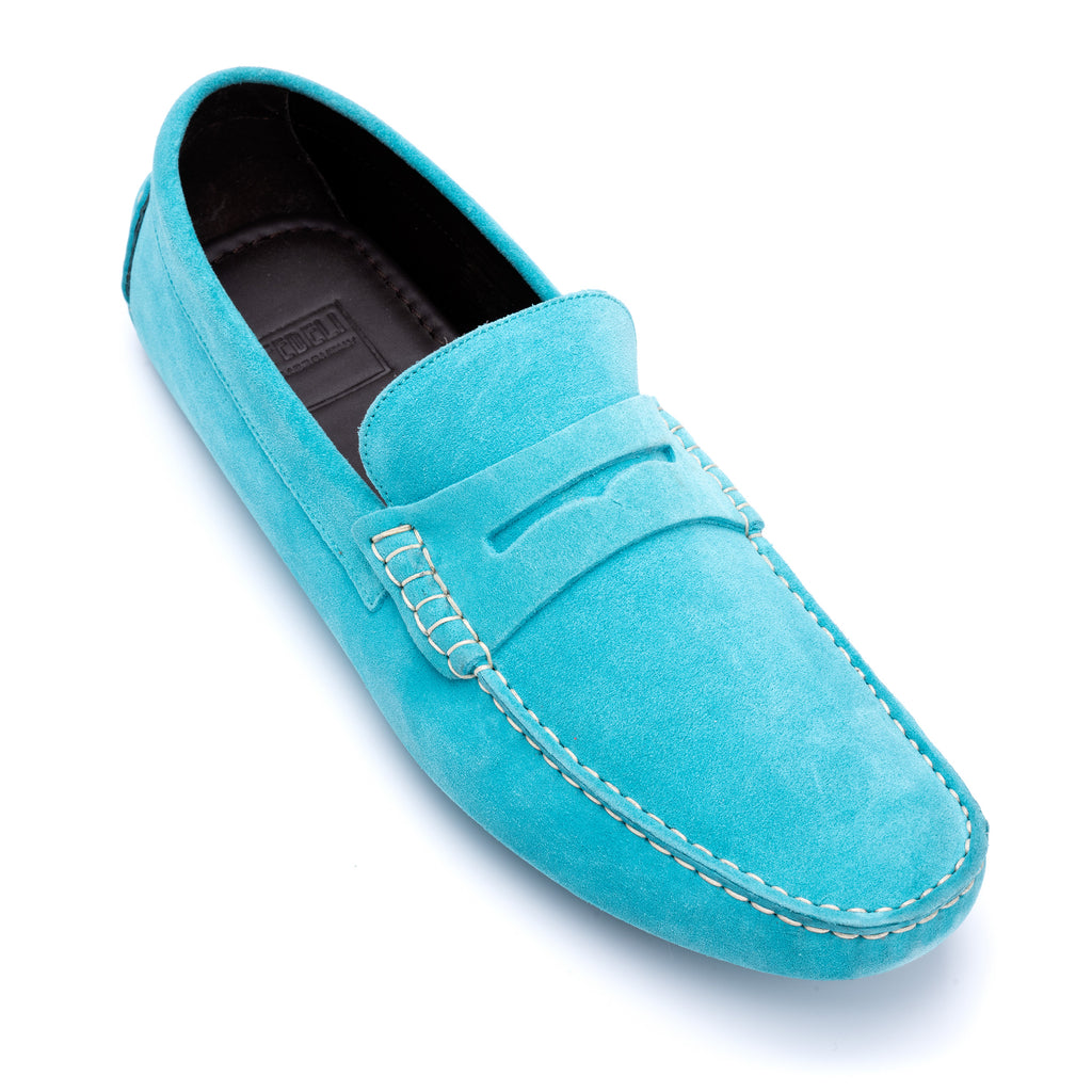 turquoise loafers
