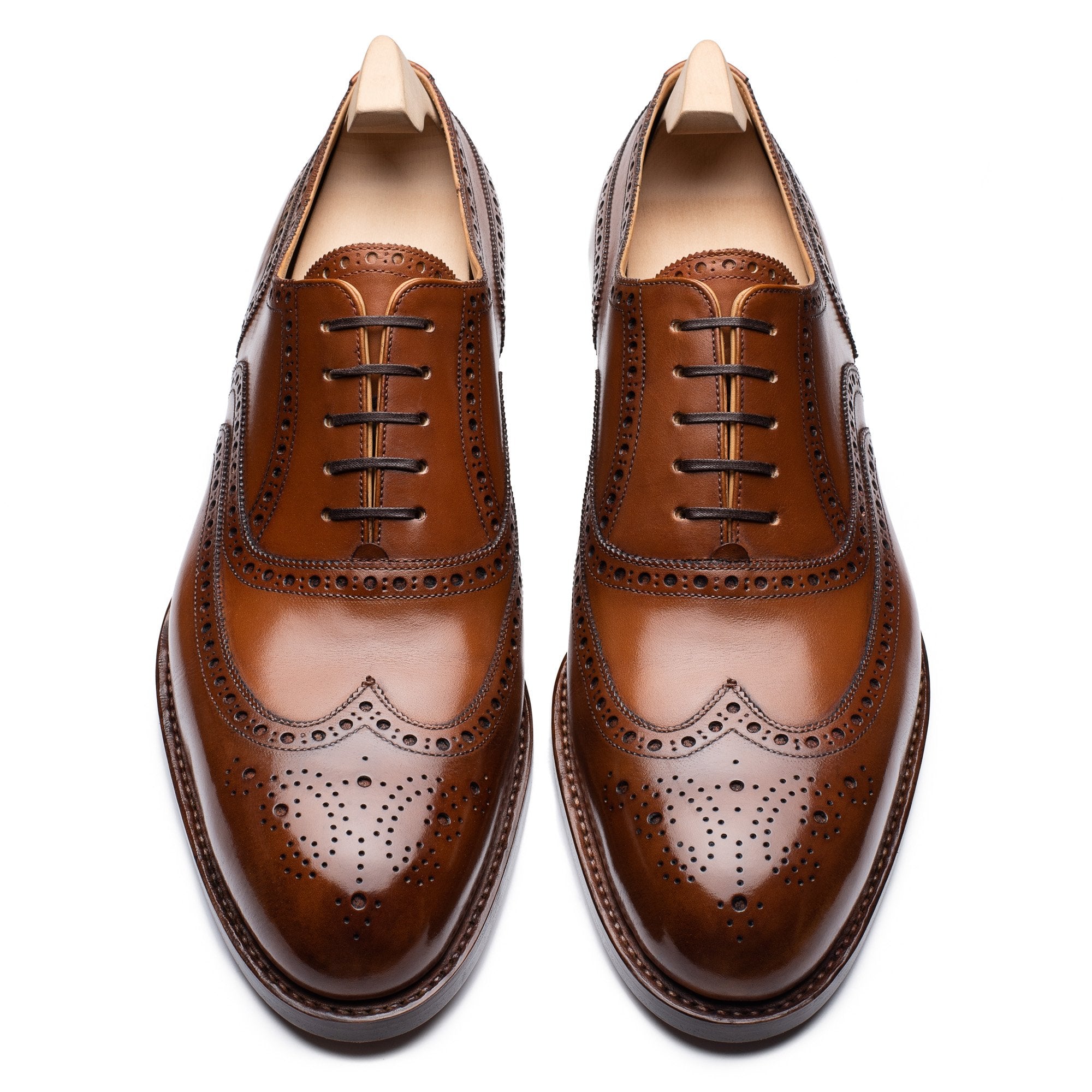 PASSUS SHOES Jonathan Handmade Cognac Hatch Grain Split-Toe Derby Sh