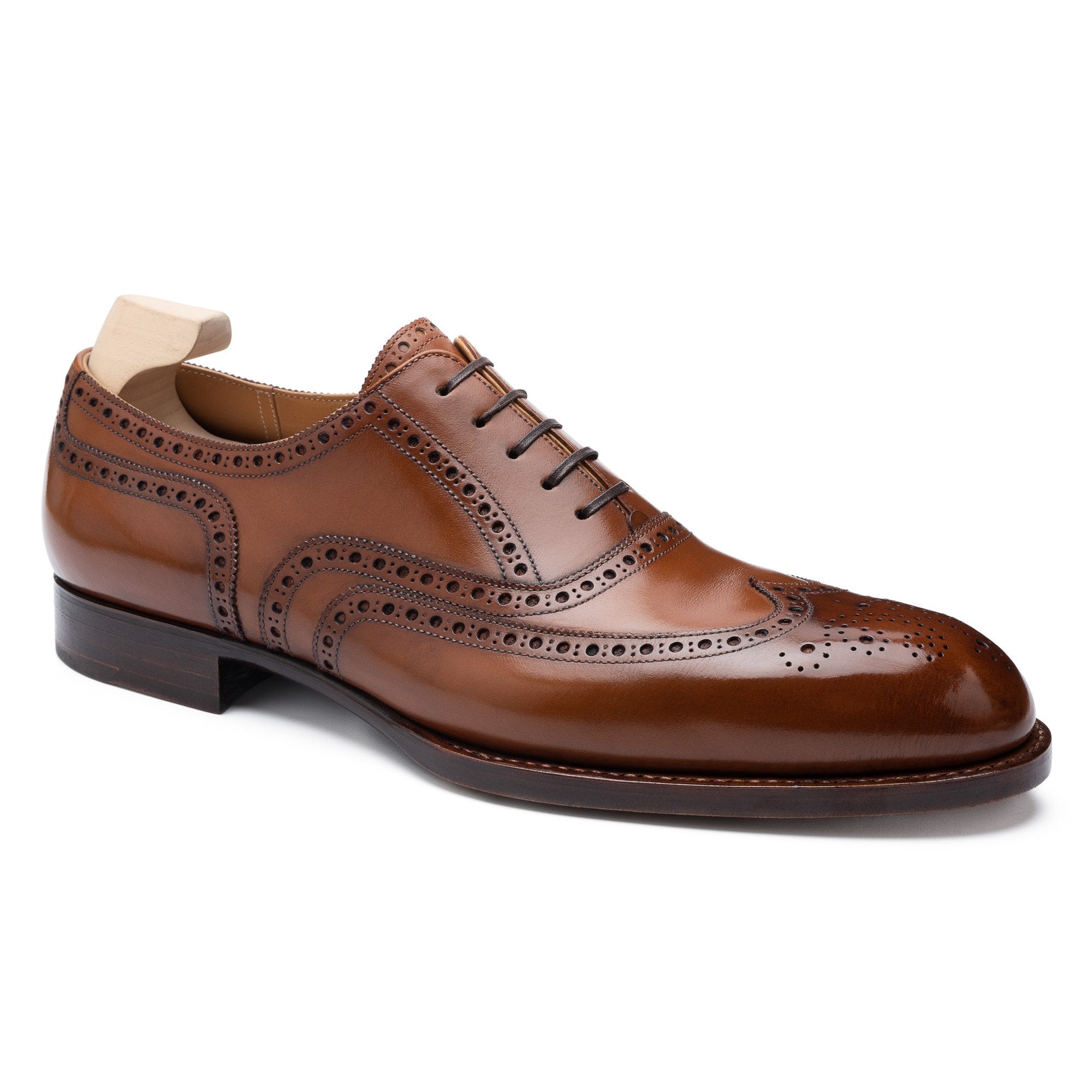 PASSUS SHOES Jonathan Handmade Cognac Hatch Grain Split-Toe Derby Sh