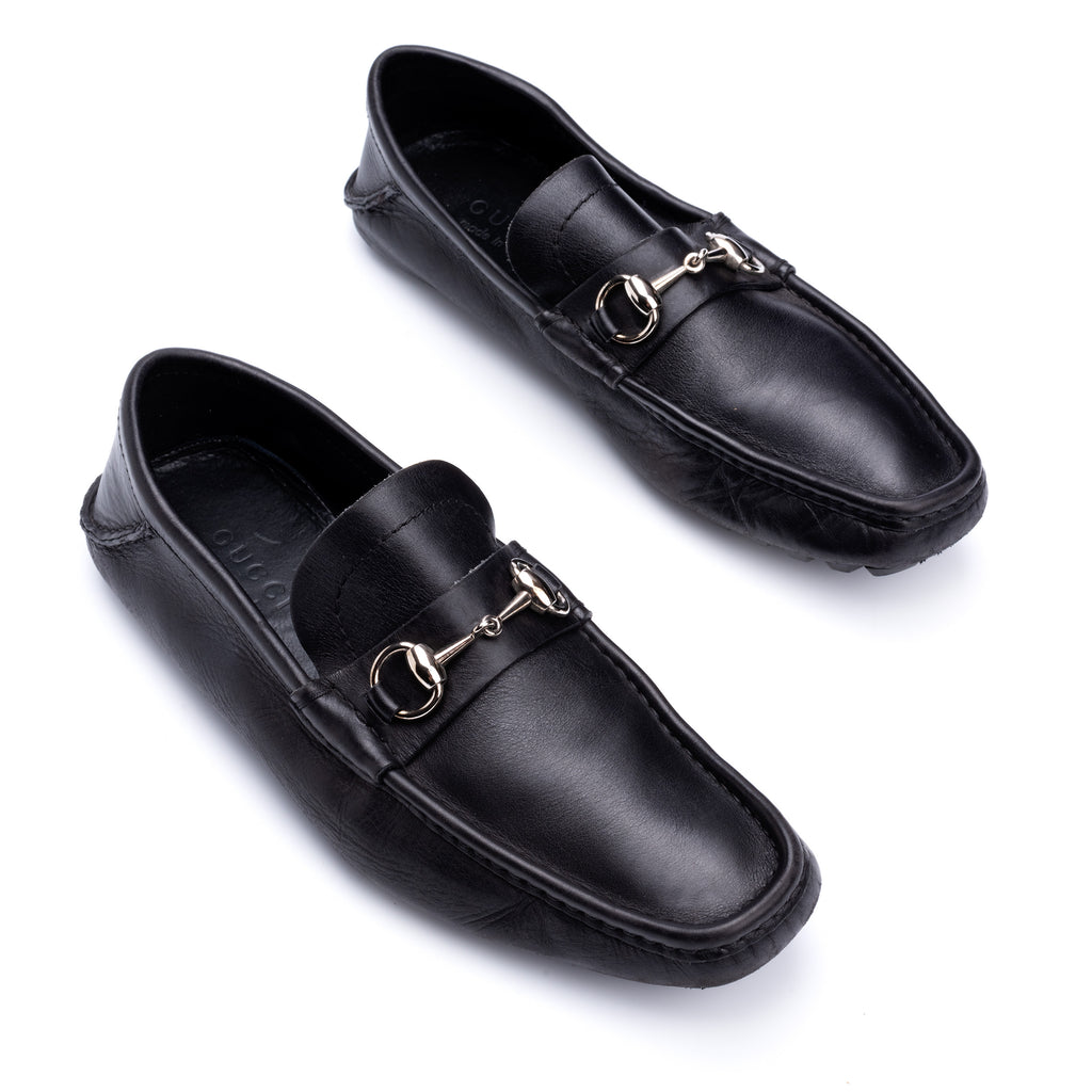 black horsebit loafers