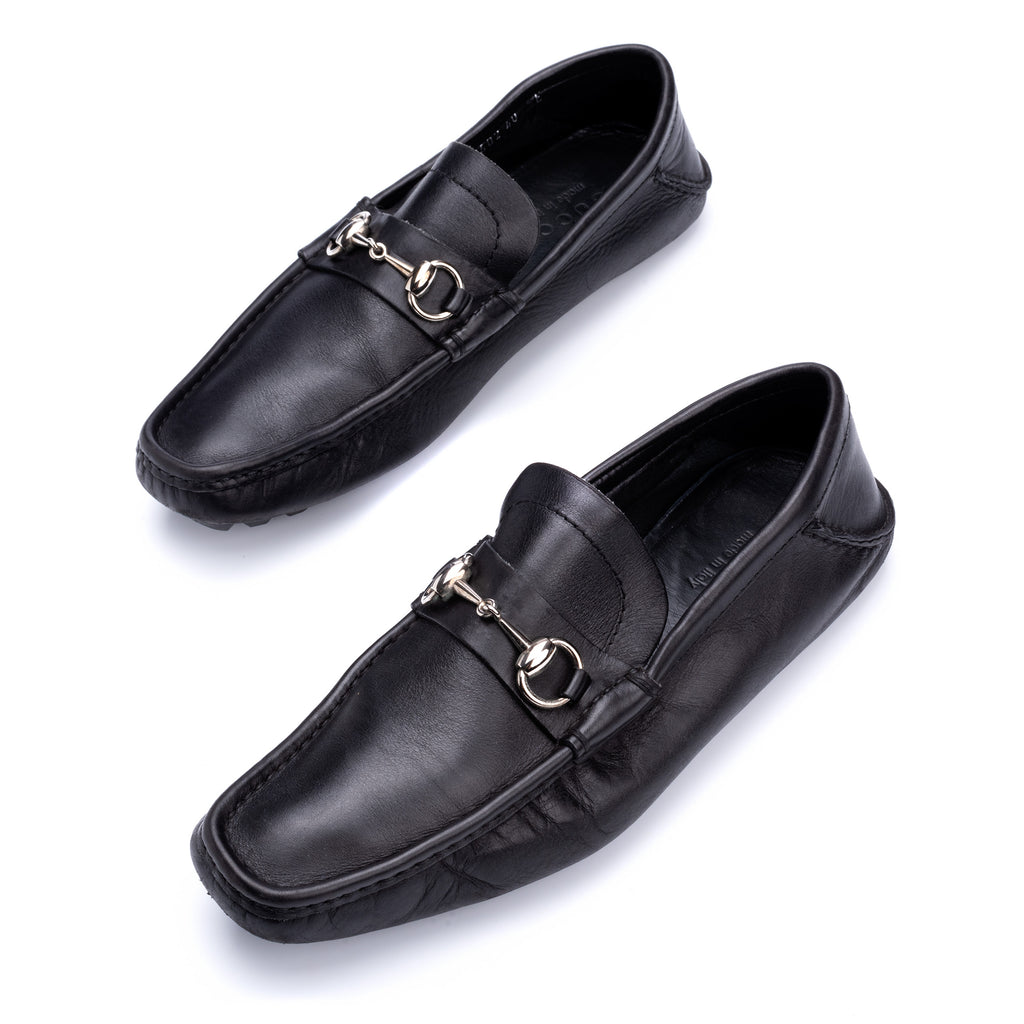 gucci black leather shoes