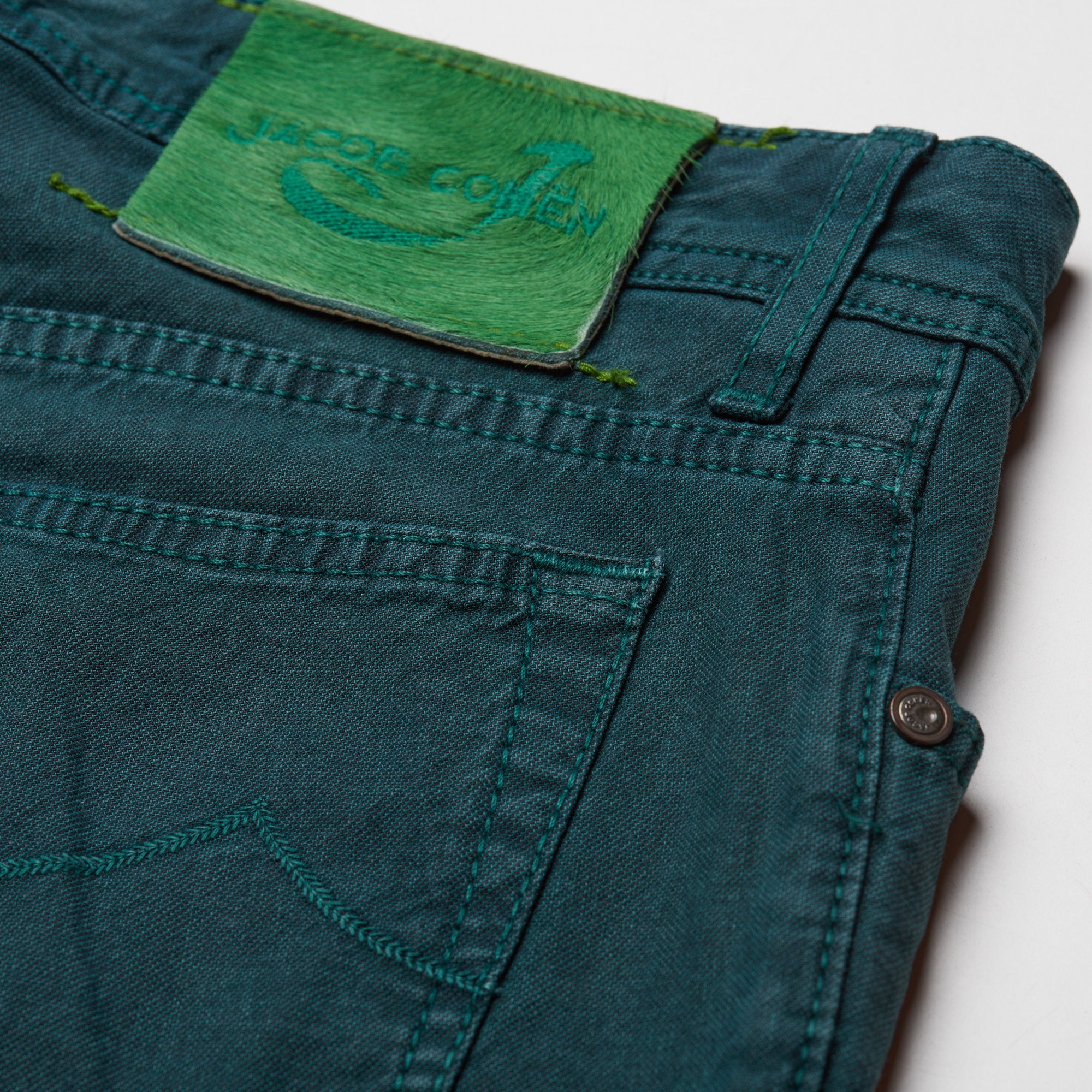 JACOB COHEN J688 Vintage Green Cotton Stretch Fit Jeans P – SARTORIALE
