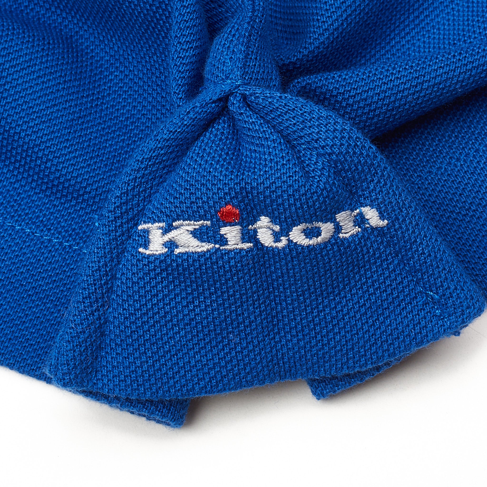 KITON Napoli Solid Blue Cotton Short Sleeve Polo Shirt EU 50 NEW US M