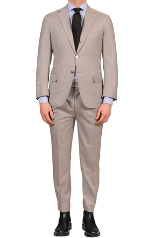 KITON Napoli Charcoal Brown Striped Pure Cashmere Suit US 38 40 NEW EU ...