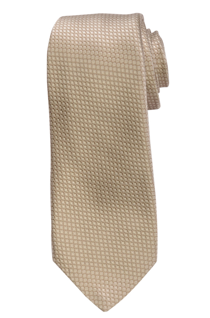 KITON Napoli Hand-Made Seven Fold Ivory Beige Plain Weave Silk Tie NEW ...