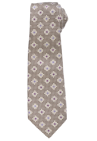 KITON Napoli Hand-Made Seven Fold Purple Pain Weave Striped Silk Tie N ...