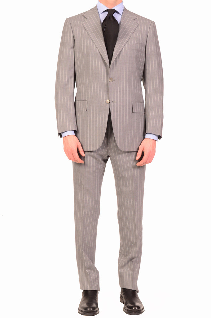 KITON Napoli Hand Made Classic Gray Super 150's Wool Business Suit 48 ...