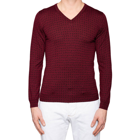 KITON Napoli Pink Striped Cotton Polo Cardigan Sweater EU 50 NEW US M ...