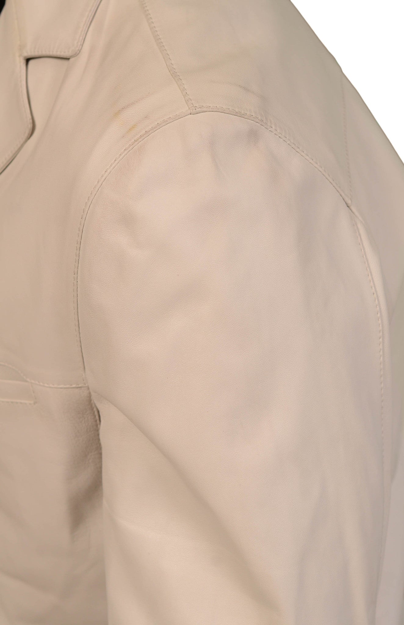 KITON Napoli Off-White Leather Jacket Coat with Perforated Details EU ...