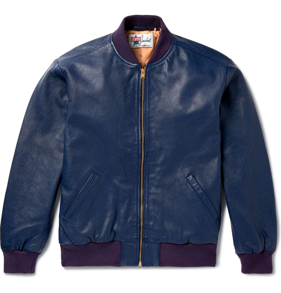levi's bomber jacket blue