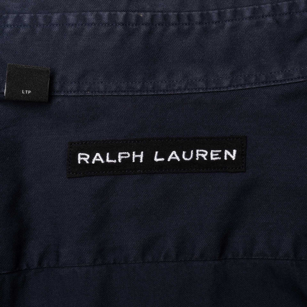 Ralph Lauren Black Label Solid Navy Blue Twill Cotton Military Safari Sartoriale