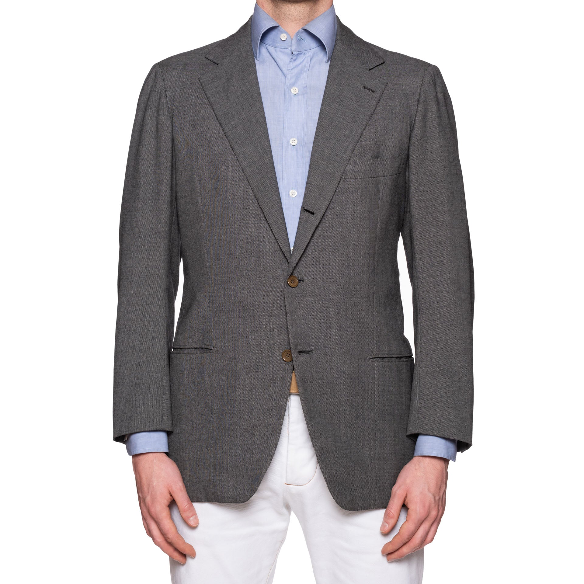 RUBINACCI LH Hand Made Bespoke Gray Wool Blazer Jacket EU 50 US 40 Lon ...