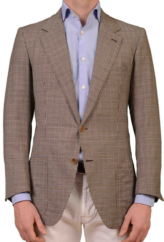 RUBINACCI LH Hand Made Bespoke Dark Gray Herringbone Wool DB Suit 50 N ...