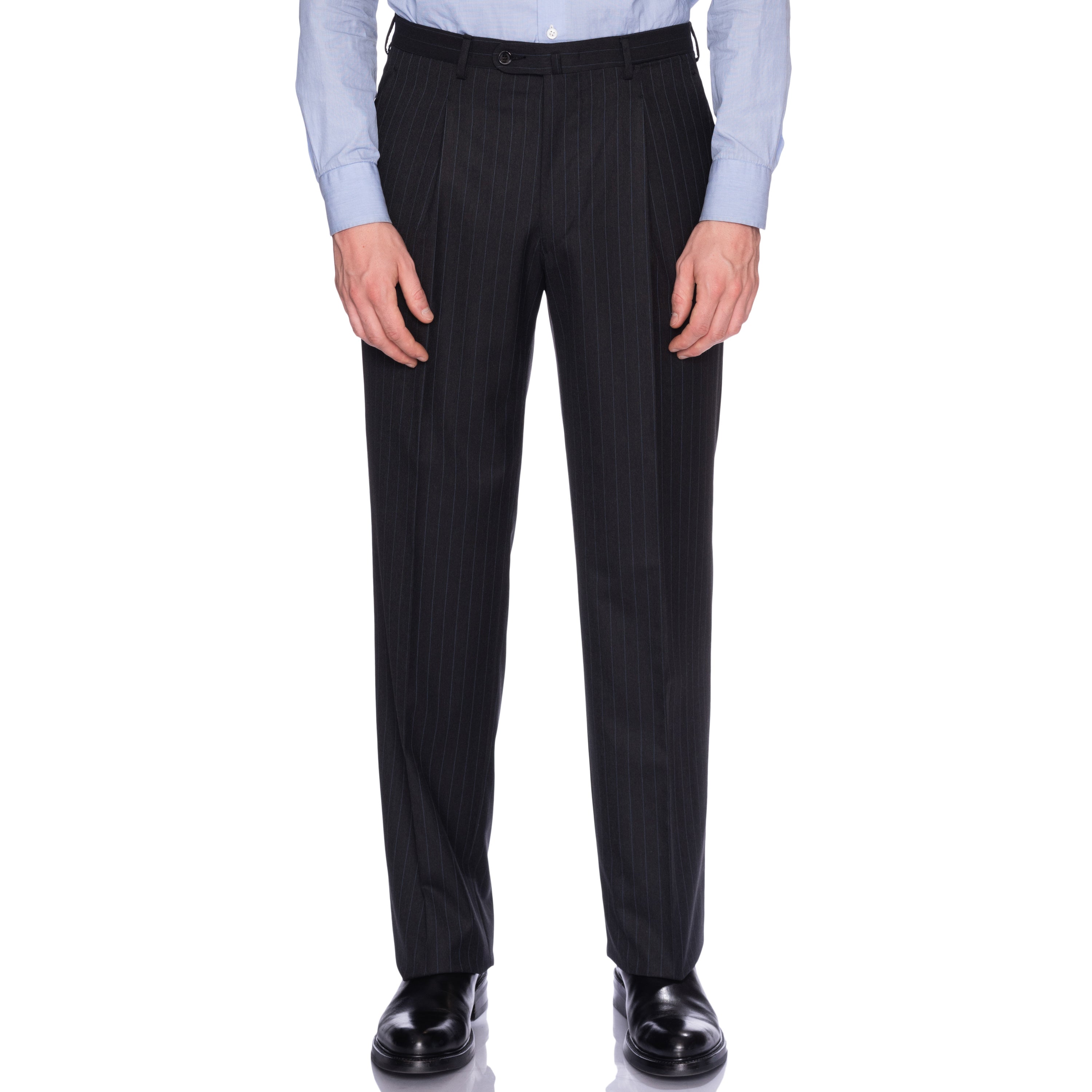 SARTORIA CASTANGIA Dark Gray Striped Wool Super 190's Suit EU 50 NEW US 40