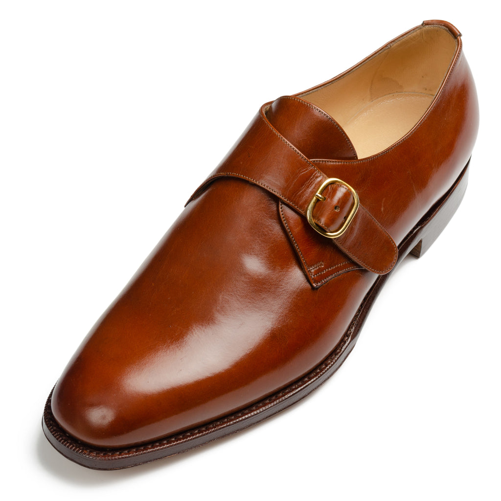 SILVANO LATTANZI Handmade Brown Leather Single Monk Dress Shoes NEW US ...